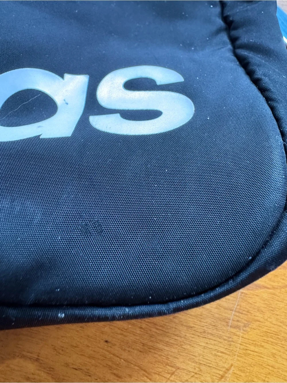 adidas Mini Black Backpack with White Logo and Striped Straps - Picture 10 of 10